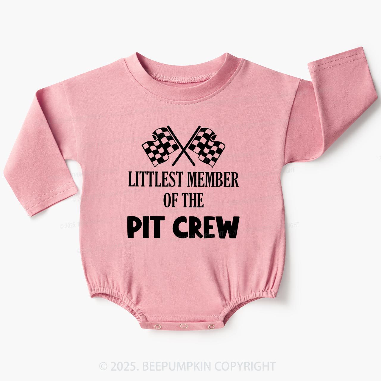 Littlest Member Of The Pit Crew Baby Bubble Romper Beepumpkin