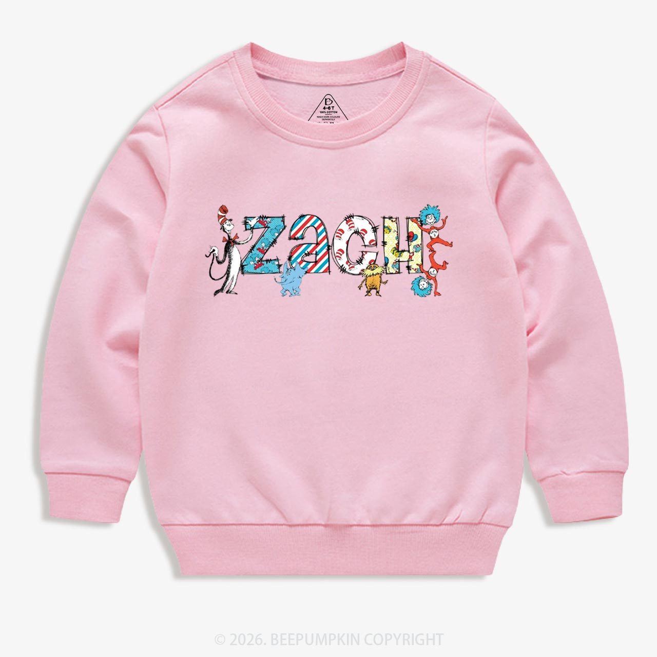 Personalized Seuss‑Style Letter Art Toddler&Kids Sweatshirt