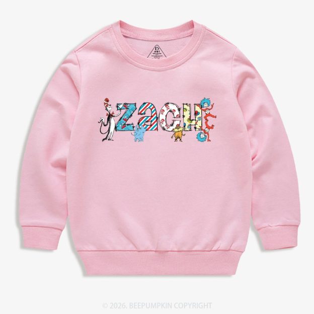 Personalized Seuss‑Style Letter Art Toddler&Kids Sweatshirt
