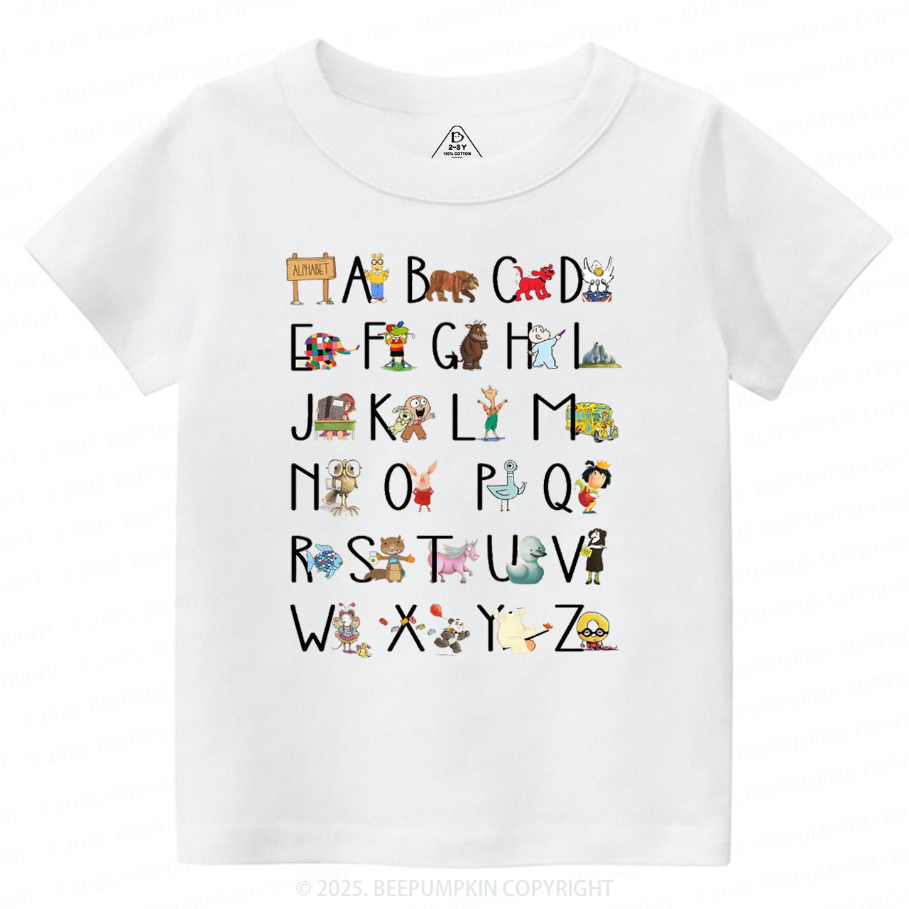 Alphabet  Kindergarten Toddler&Kid's Tees Beepumpkin