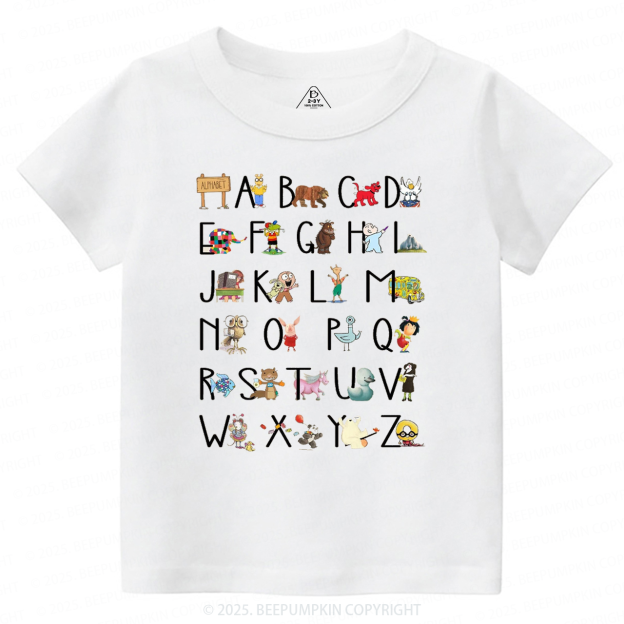 Alphabet  Kindergarten Toddler&Kid's Tees Beepumpkin