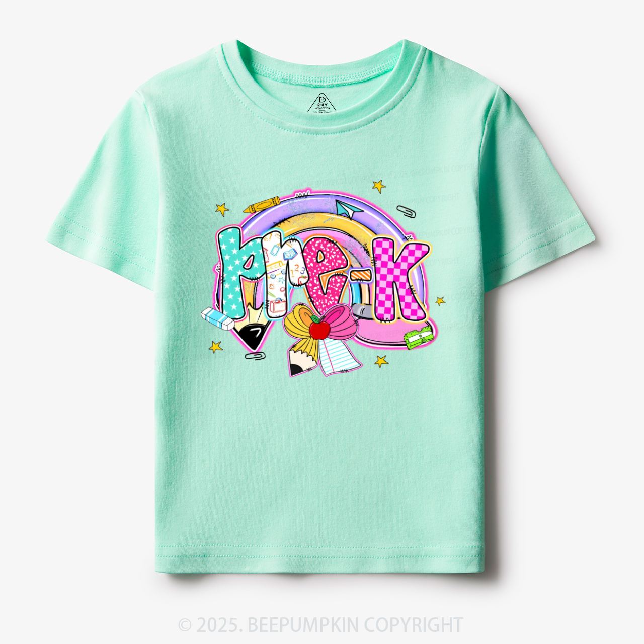 Personalized Rainbow Learning Days Toddler&Kid's Tees Beepumpkin