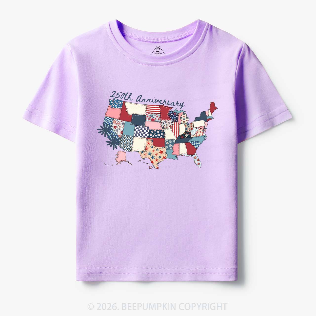 US 250 Years Patriotic Patchwork Toddler&Kid's Tees