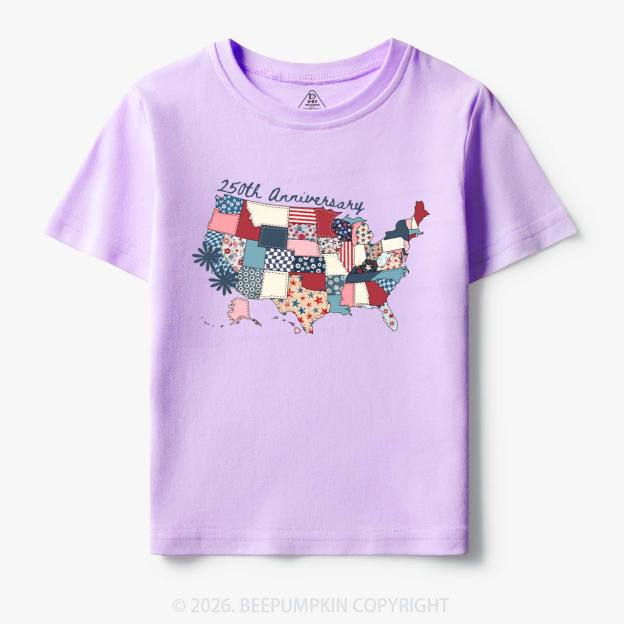 US 250 Years Patriotic Patchwork Toddler&Kid's Tees