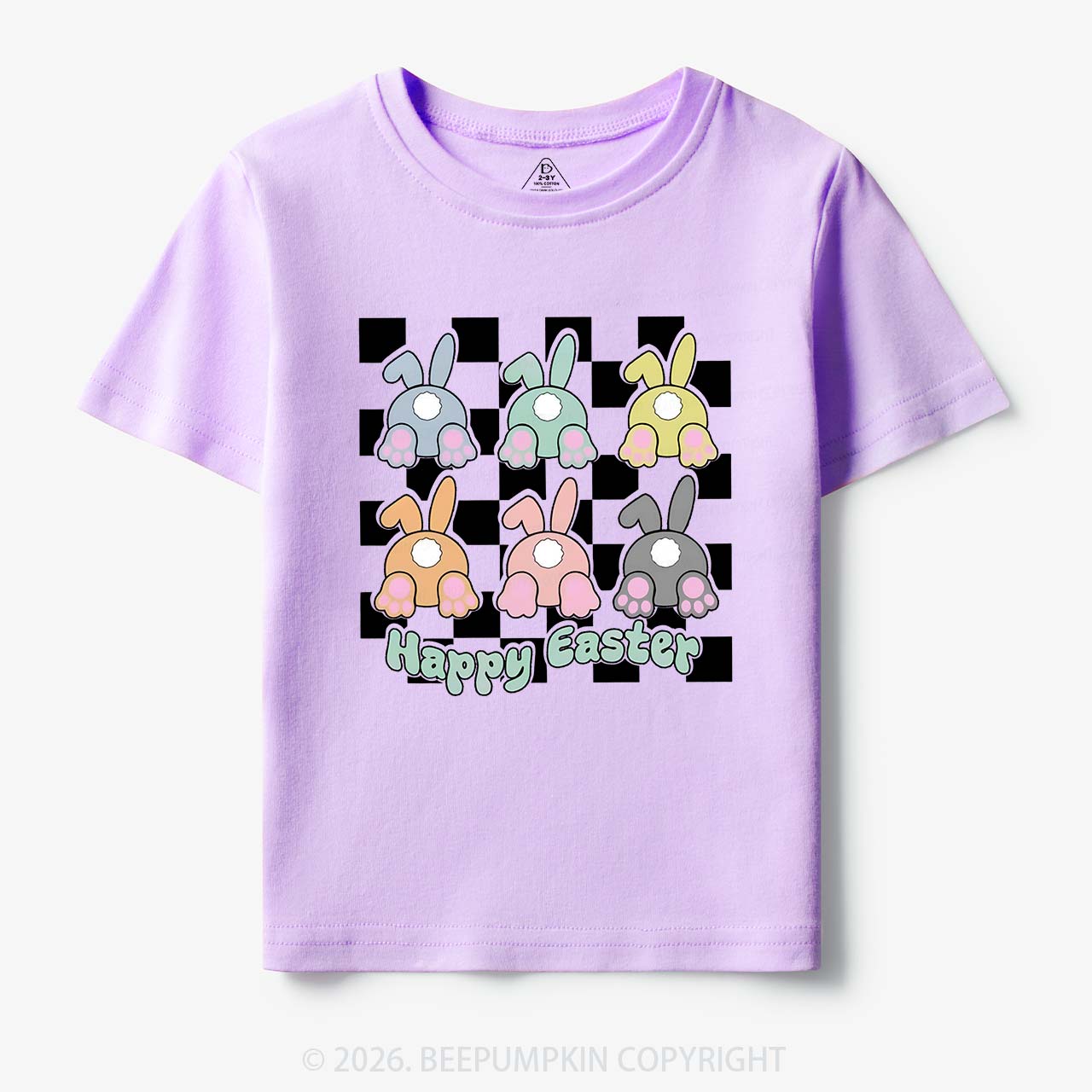 Happy Easter Bunnies Checkered Toddler&Kid's Tees