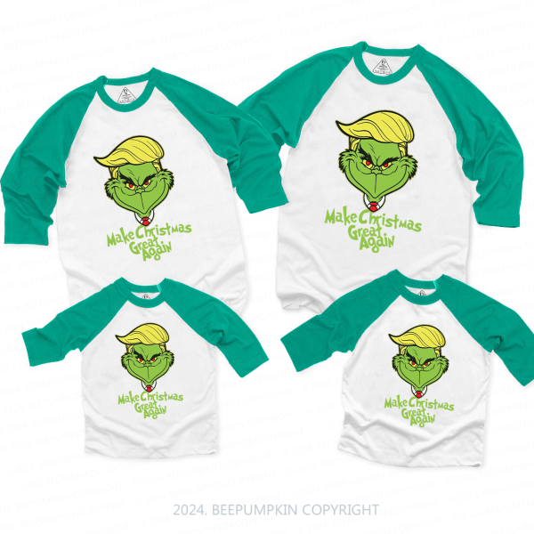 Image of Humorous Make Christmas Great Again Family Matching Raglan Sleeves T-Shirts Beepumpkin