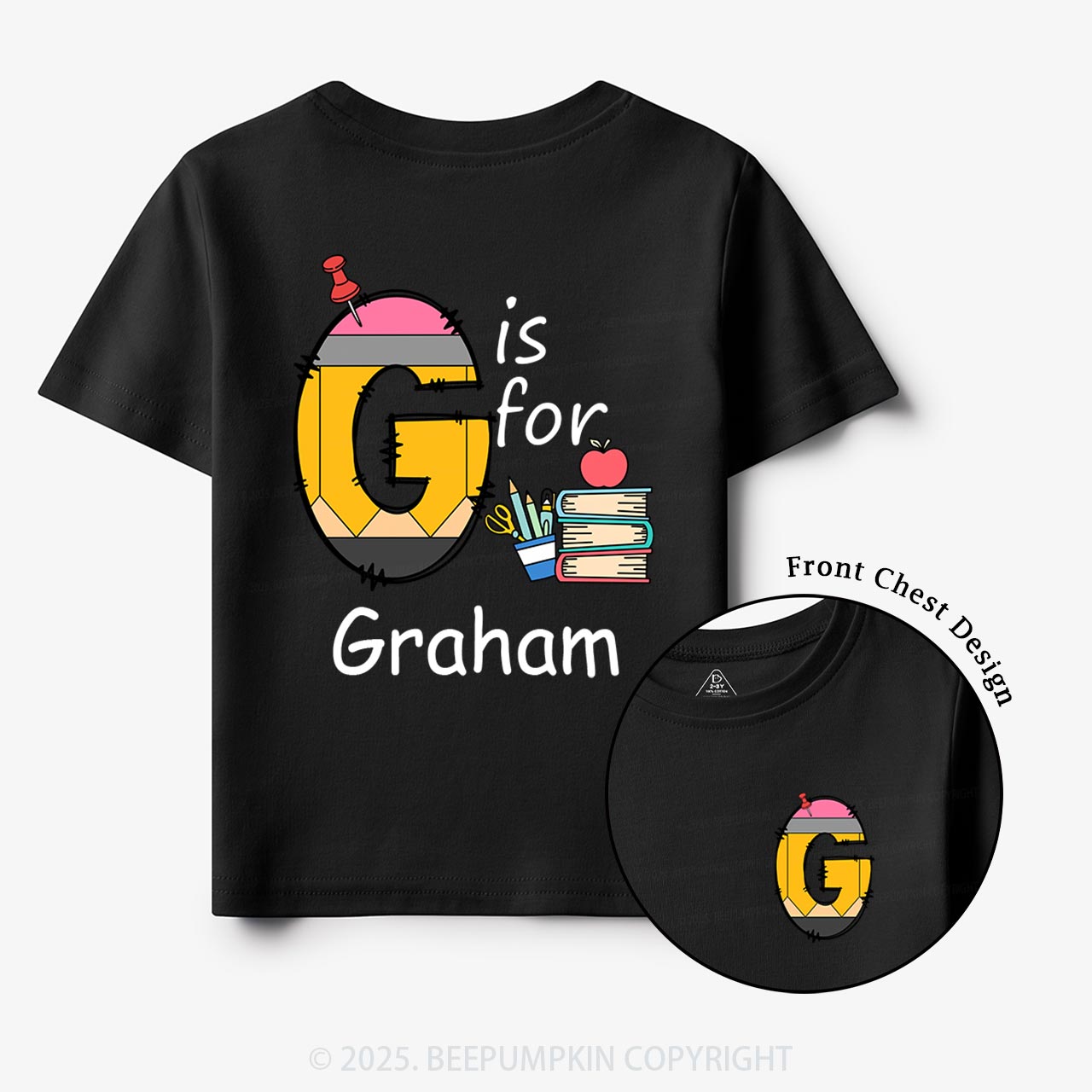 Personalized Alphabet Pencil Name Toddler&Kid's Tees Beepumpkin