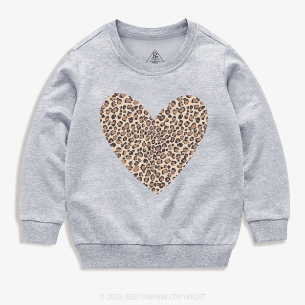Leopard Heart Valentine's Day Kid's Sweatshirt