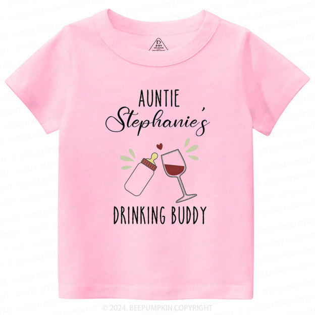 Funny Auntie Drinking Baby Toddler&Kids Tees