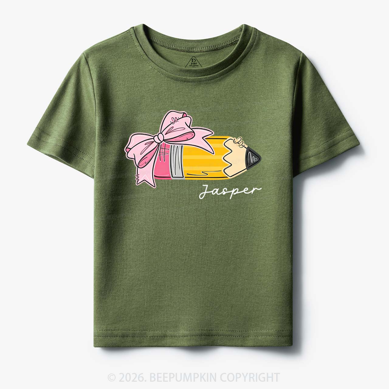 Personalized Name Girls Pencil With Bow Toddler&Kid's Tees