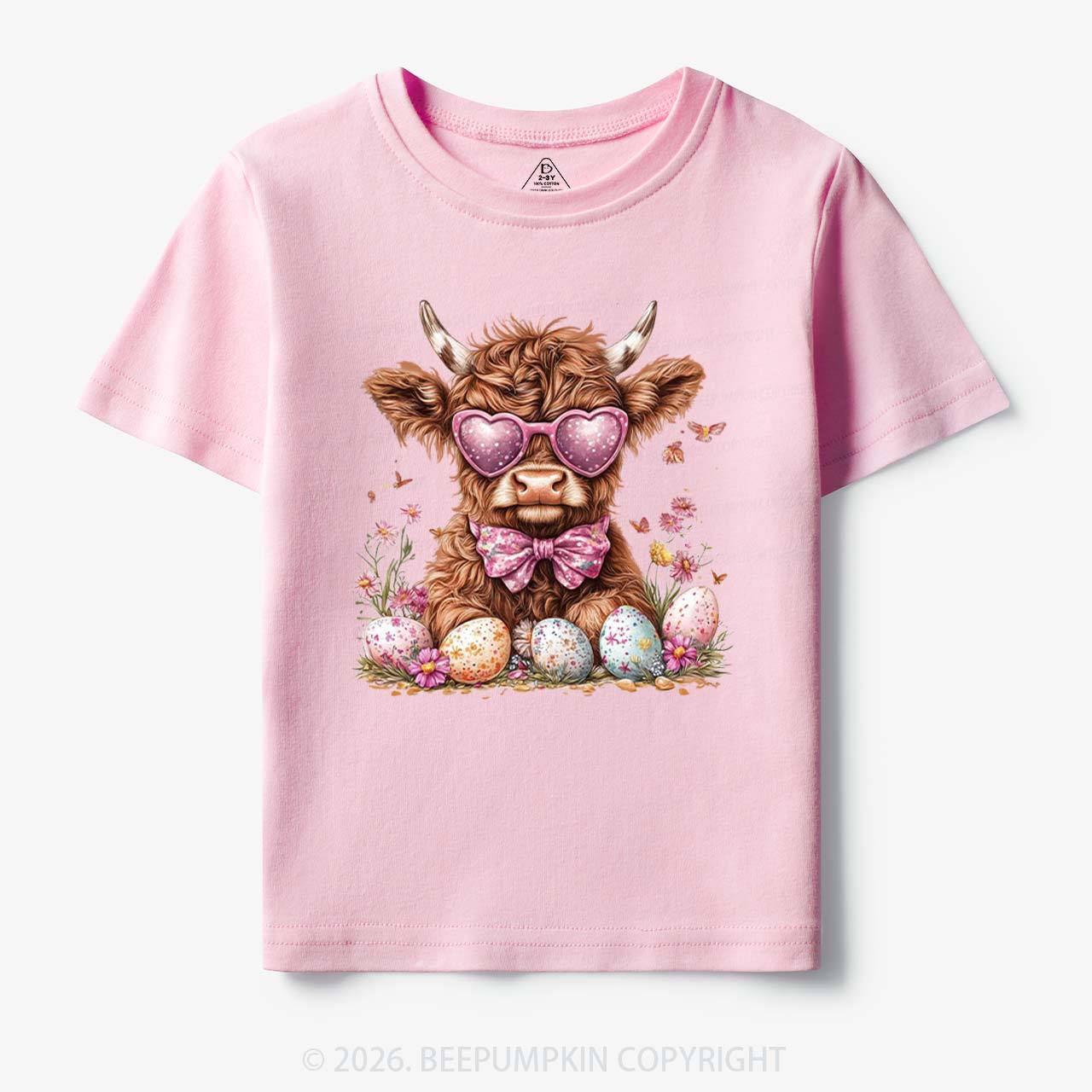 Easter Day Highland Cow Toddler&Kid's Tees