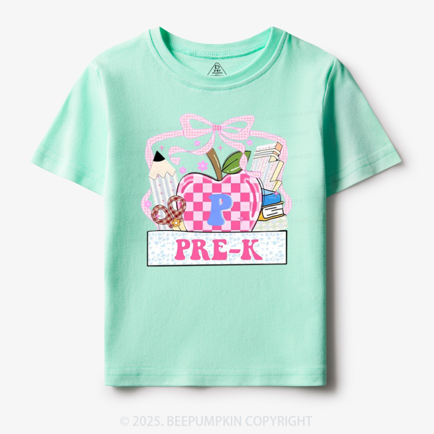 Personalized Checkered Apple Days Toddler&Kid's Tees Beepumpkin