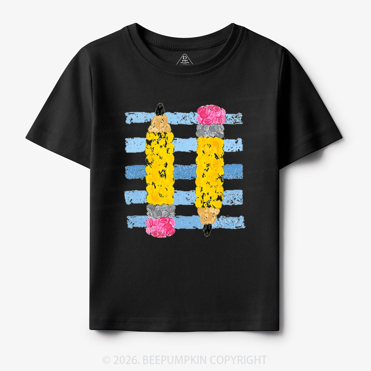 Coastal Pencil Stripes Back To School Toddler&Kids Shirts