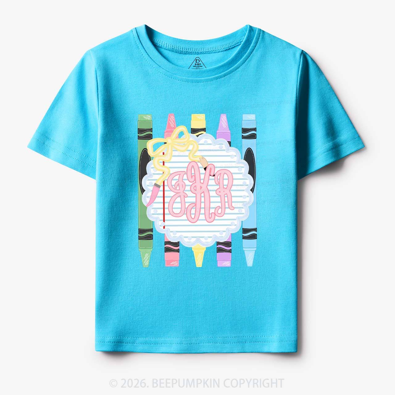Personalized Monogram Name Pink Preppy Toddler&Kid's Tees