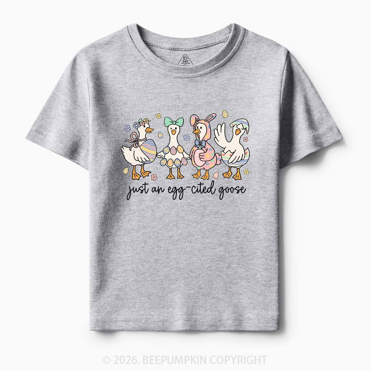 Just an Egg-cited Goose Happy Easter Toddler&Kids Tees