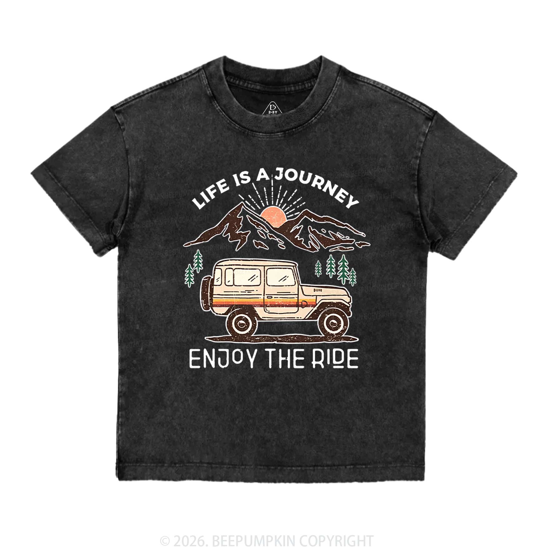  Life Is A Journey Enjoy The Ride Toddler&Kids Washed Tees         