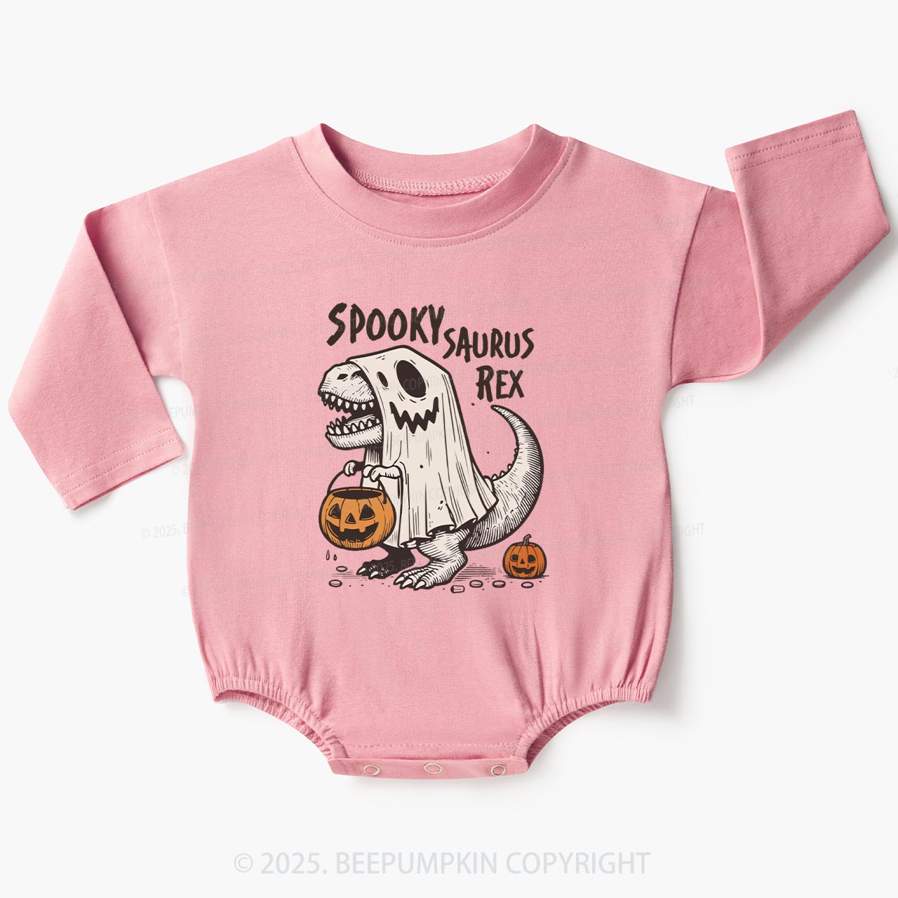 Halloween T-Rex Dinosaur Baby Bubble Romper Beepumpkin