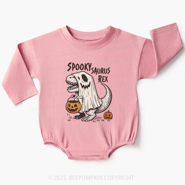 Halloween T-Rex Dinosaur Baby Bubble Romper Beepumpkin