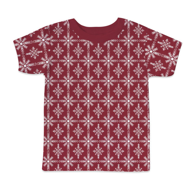 Crimson Snowfall All-Over Print Short Family Matching Pajama Sets