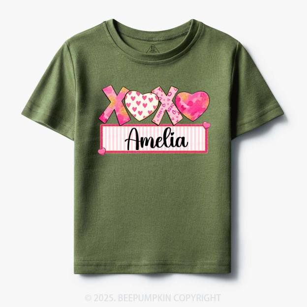 Personalized Xoxo Name Toddler&Kid's Tees Beepumpkin