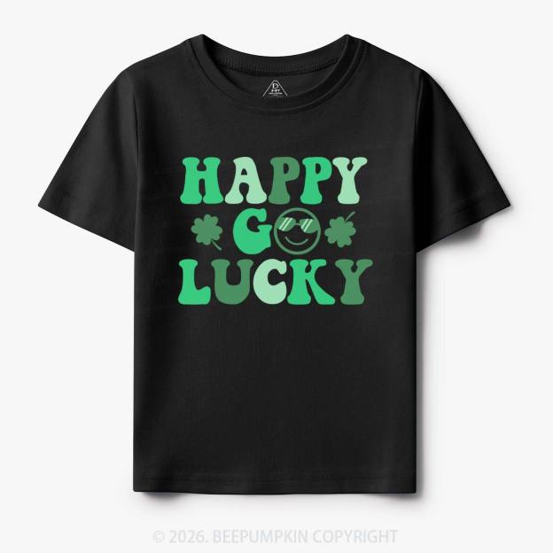 Leaf Happy Go Lucky St.Patricks Day Toddler&Kid's Tees Beepumpkin