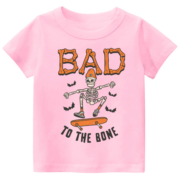 Bad To The Bone Halloween Kids Shirt 