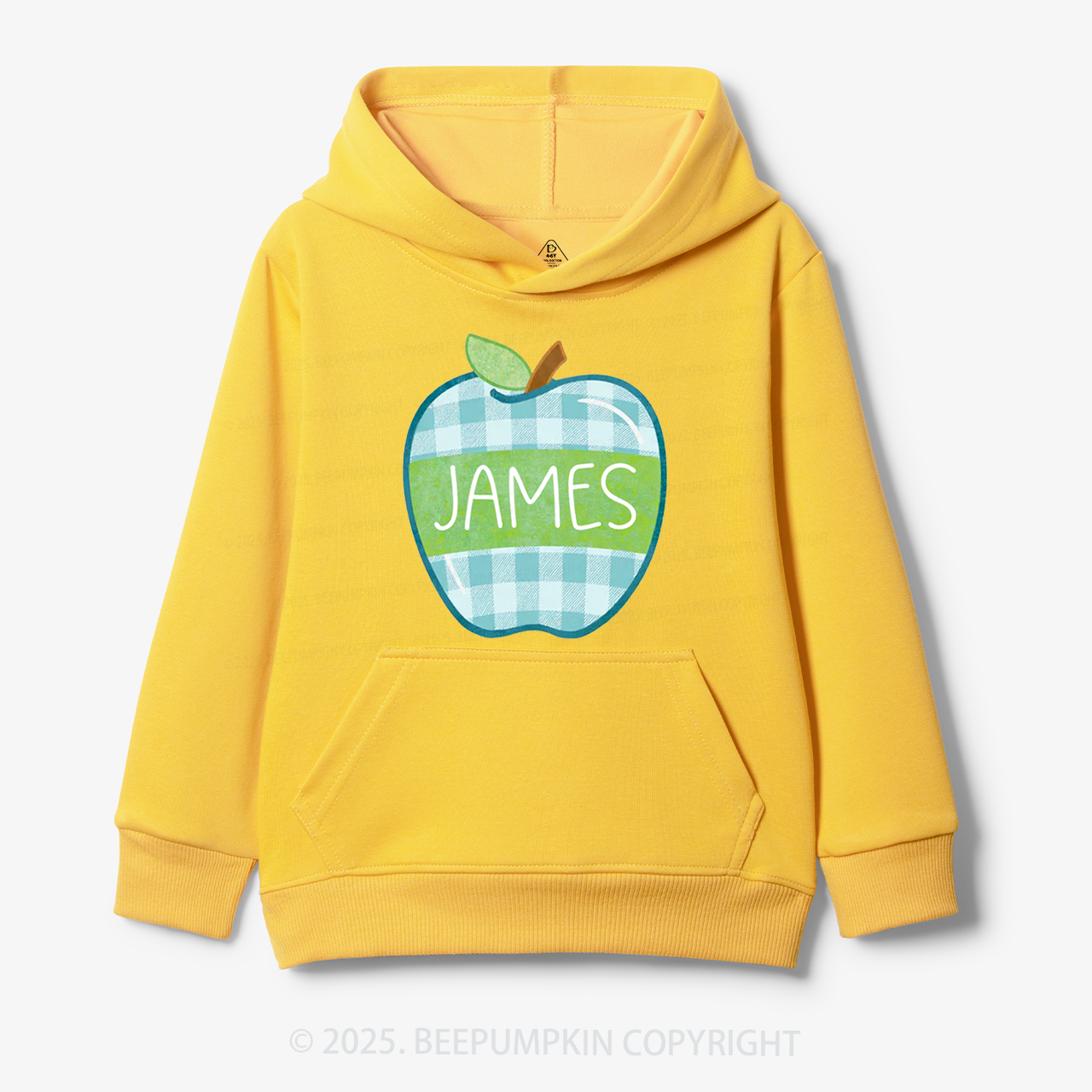 Personalized Plaid Apple Series Kid's Hoodies Beepumpkin