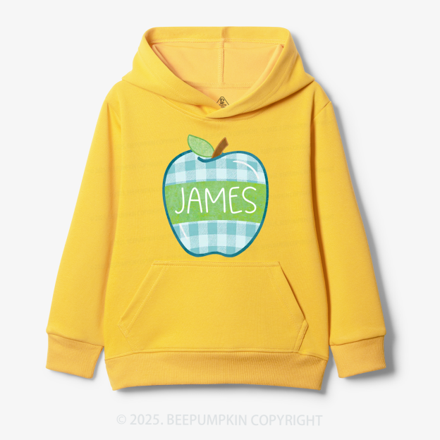 Personalized Plaid Apple Series Kid's Hoodies Beepumpkin