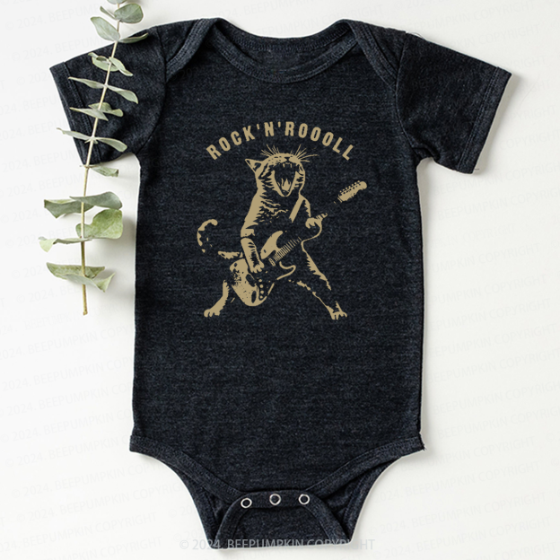 Rock Cat Playing Guitar Bodysuit For Baby 8