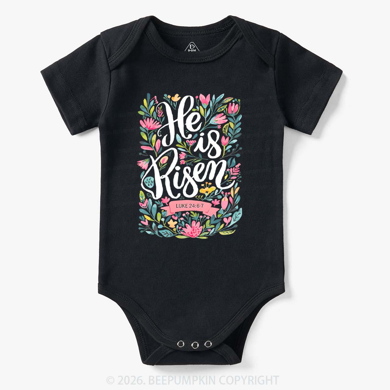 He is Risen Blooming Grace Easter Bodysuit