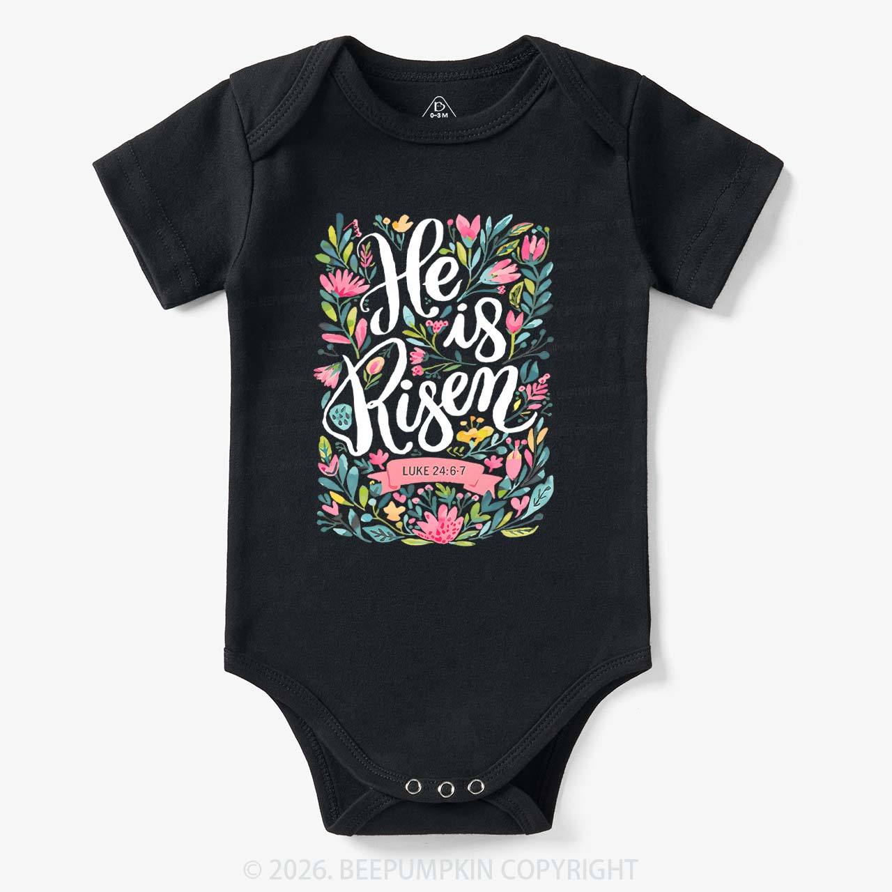 He is Risen Blooming Grace Easter Bodysuit