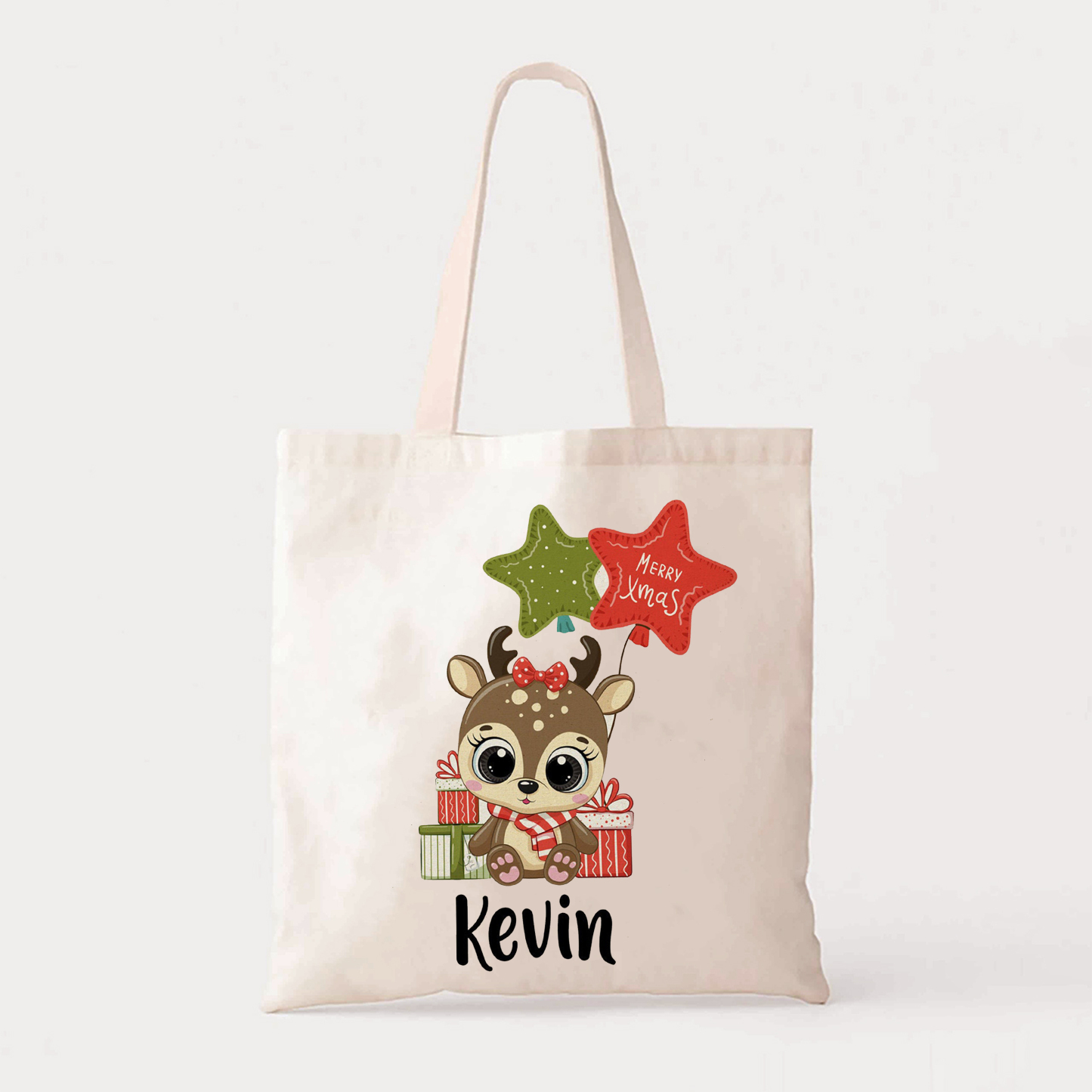 Big Eyes Deer Christmas Tote Bag