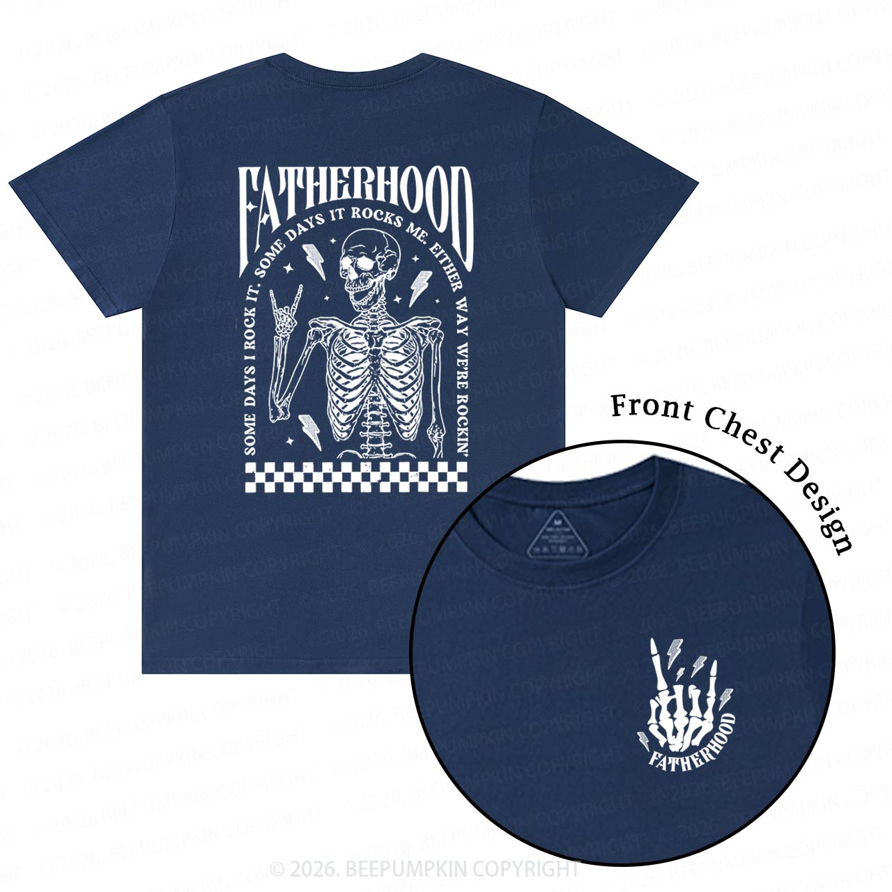 Fatherhood Funny Skeleton Retro T-Shirts