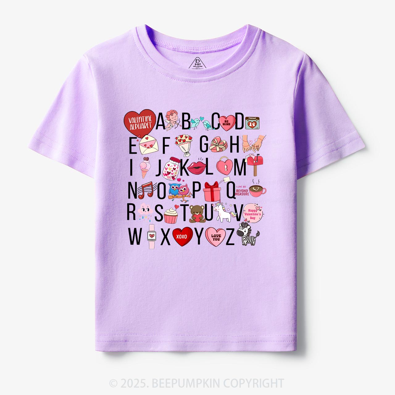 Valentine Alphabet Toddler&Kid's Tees Beepumpkin