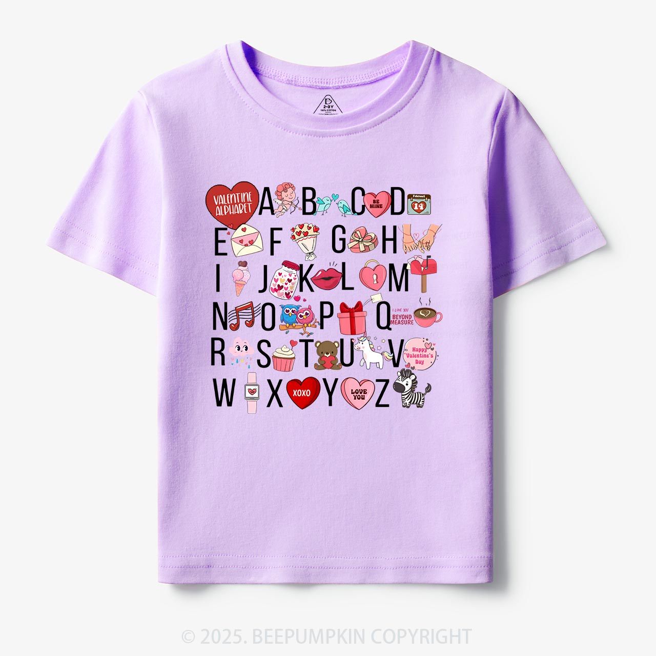 Valentine Alphabet Toddler&Kid's Tees Beepumpkin