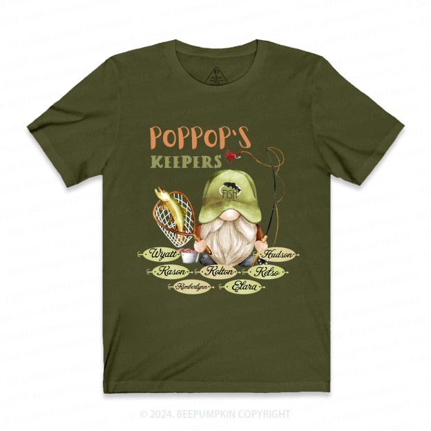 Poppop's Keepers Grandpa Shirt Personalized With Name