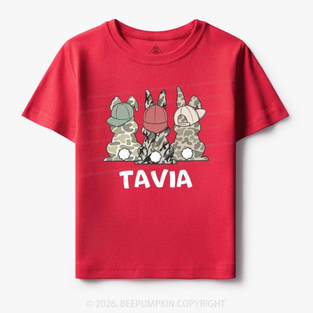 Personalized Camo Easter Bunny Toddler&Kid's Tees