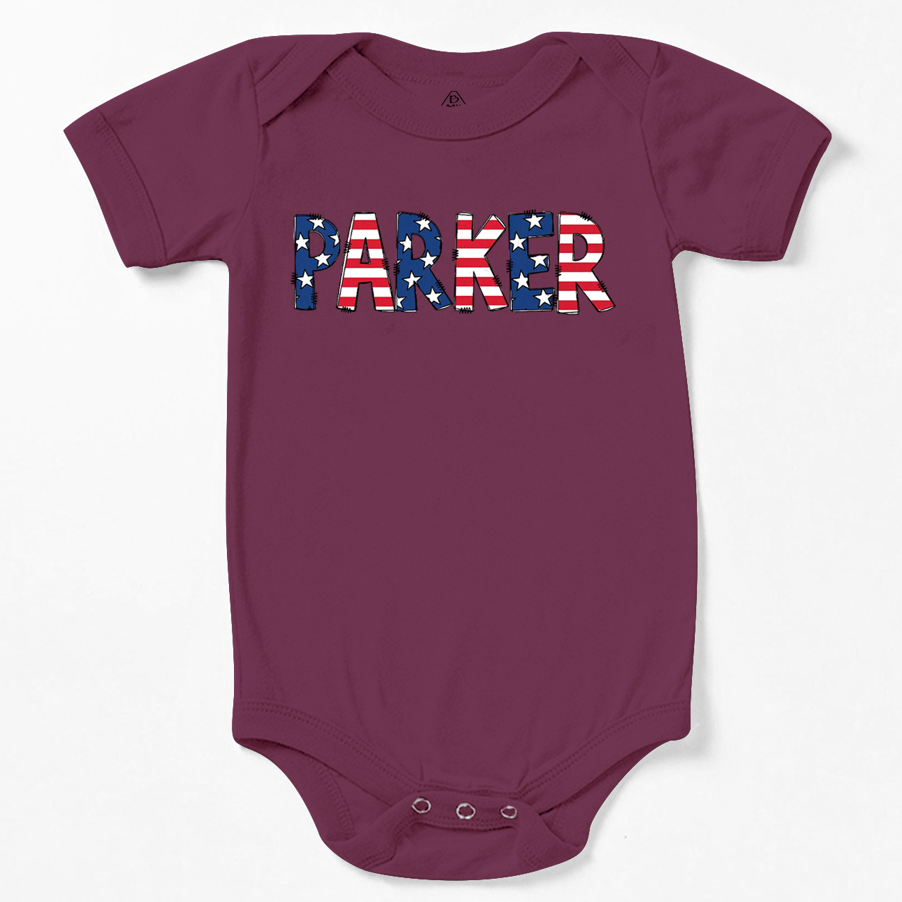 Personalized Name Patriotic Letters  Bodysuit Beepumpkin