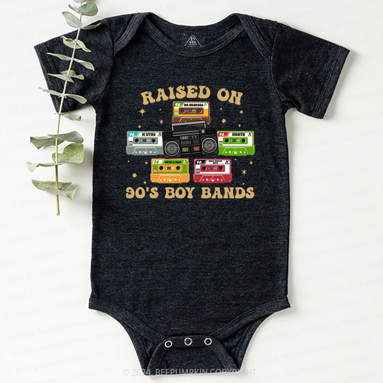 Raised On 90's Music Band Baby Bodysuit 8 