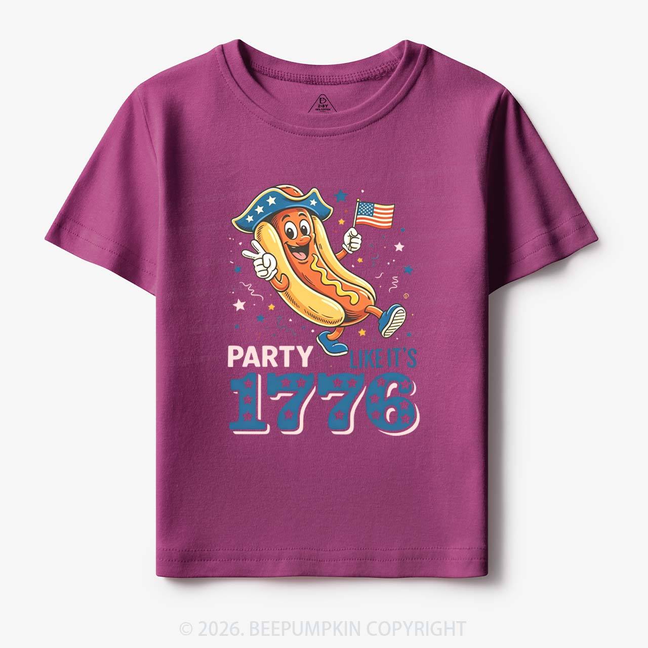Party Like It's 1776 4th Of July Hot Dog Toddler&Kid's Tees