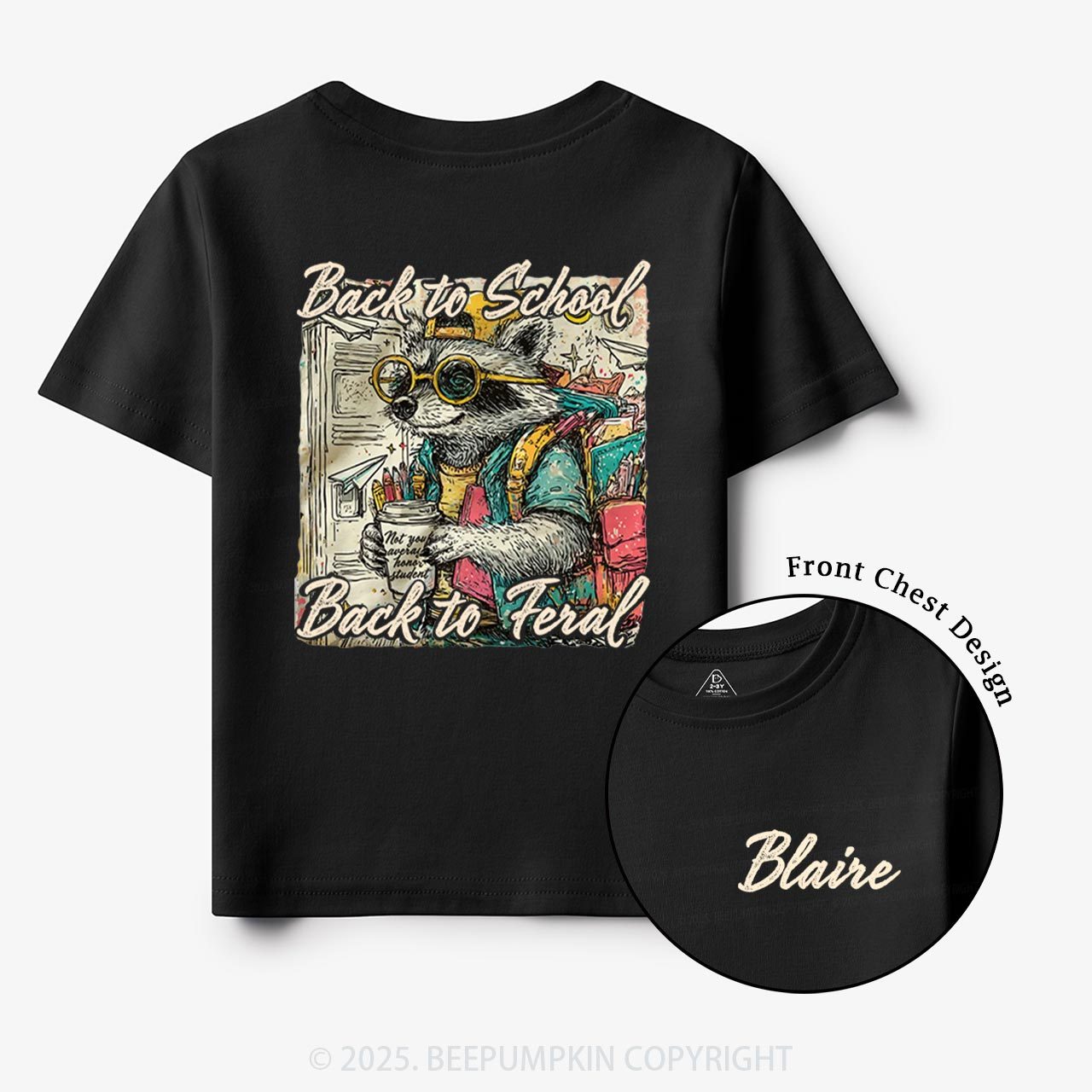 Personalized Raccoon Boy Toddler&Kid's Tees Beepumpkin