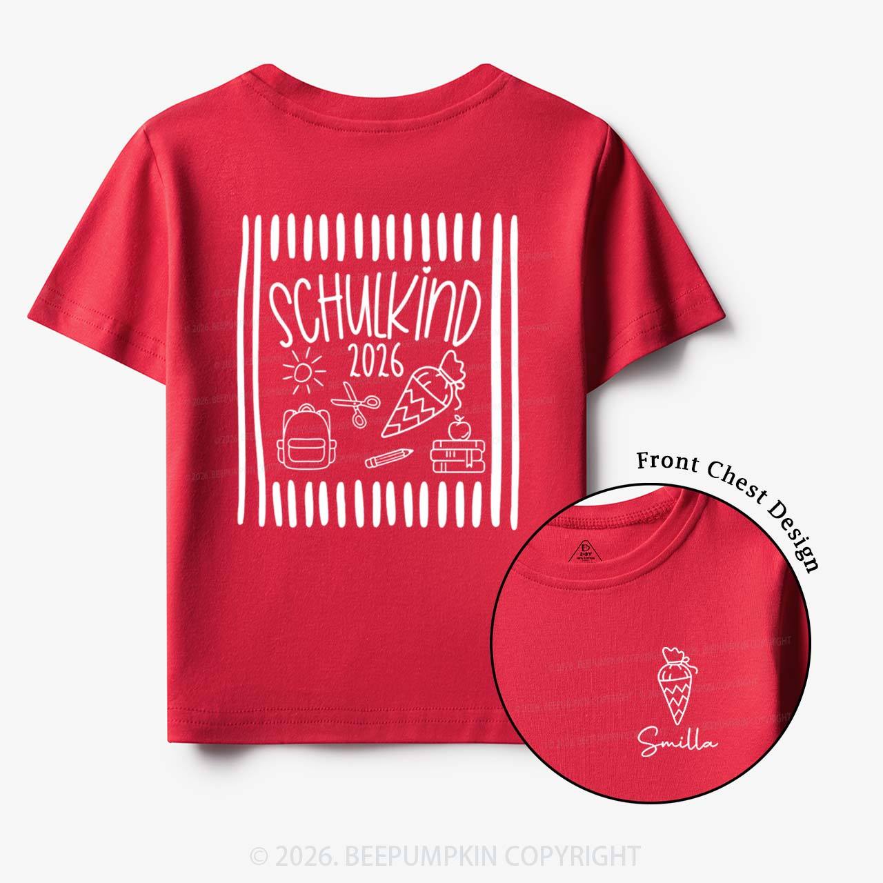 Personalized Name & Year Schoolchild Toddler&Kid's Tees