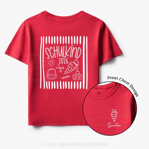 Personalized Name & Year Schoolchild Toddler&Kid's Tees