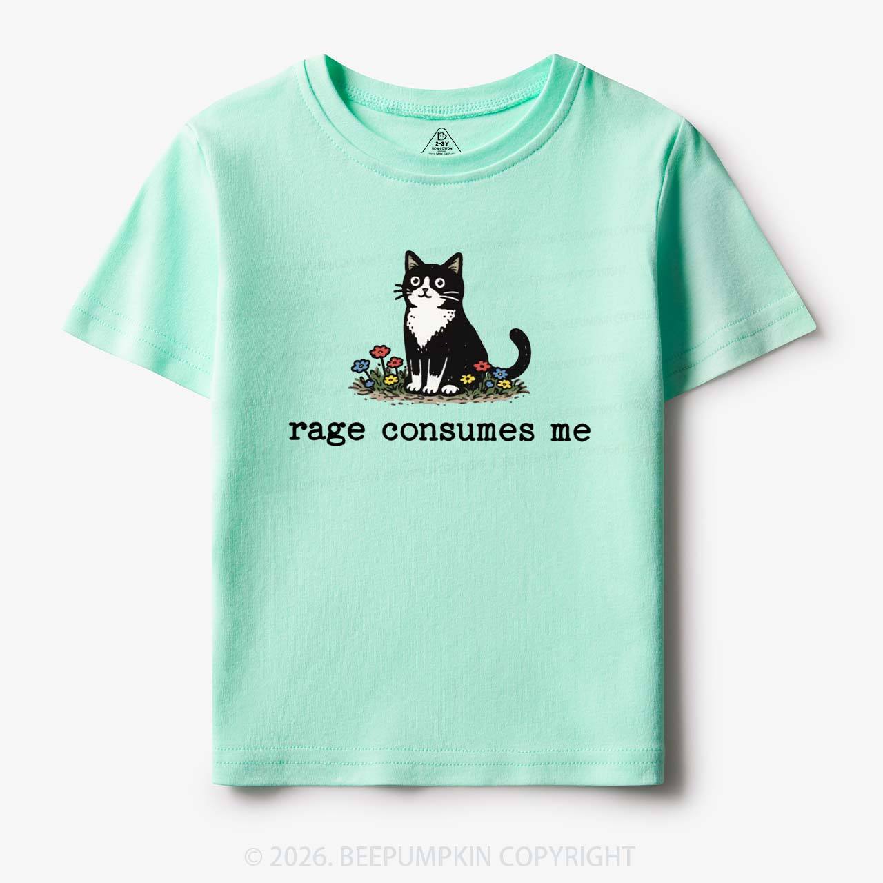 Funny Cat Rage Consumes Me Toddler&Kid's Tees