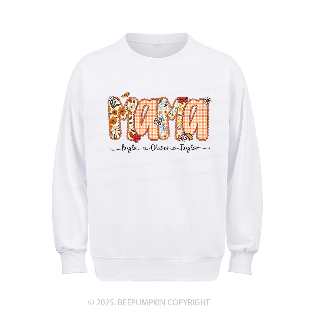 Personalized Preppy Fall Pumpkin Lace Sweatshirt Beepumpkin