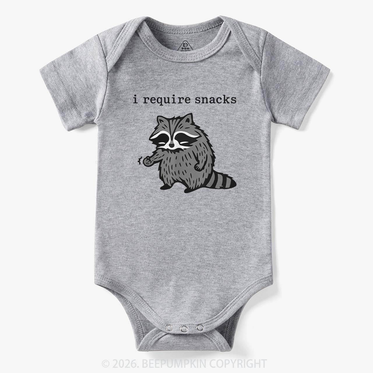 I Require Snacks Raccoon Bodysuit