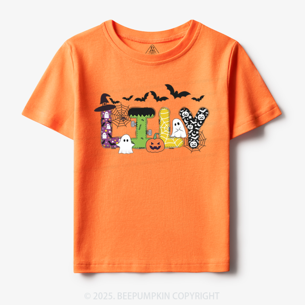 Personalized Halloween Name Toddler&Kid's Tees Beepumpkin