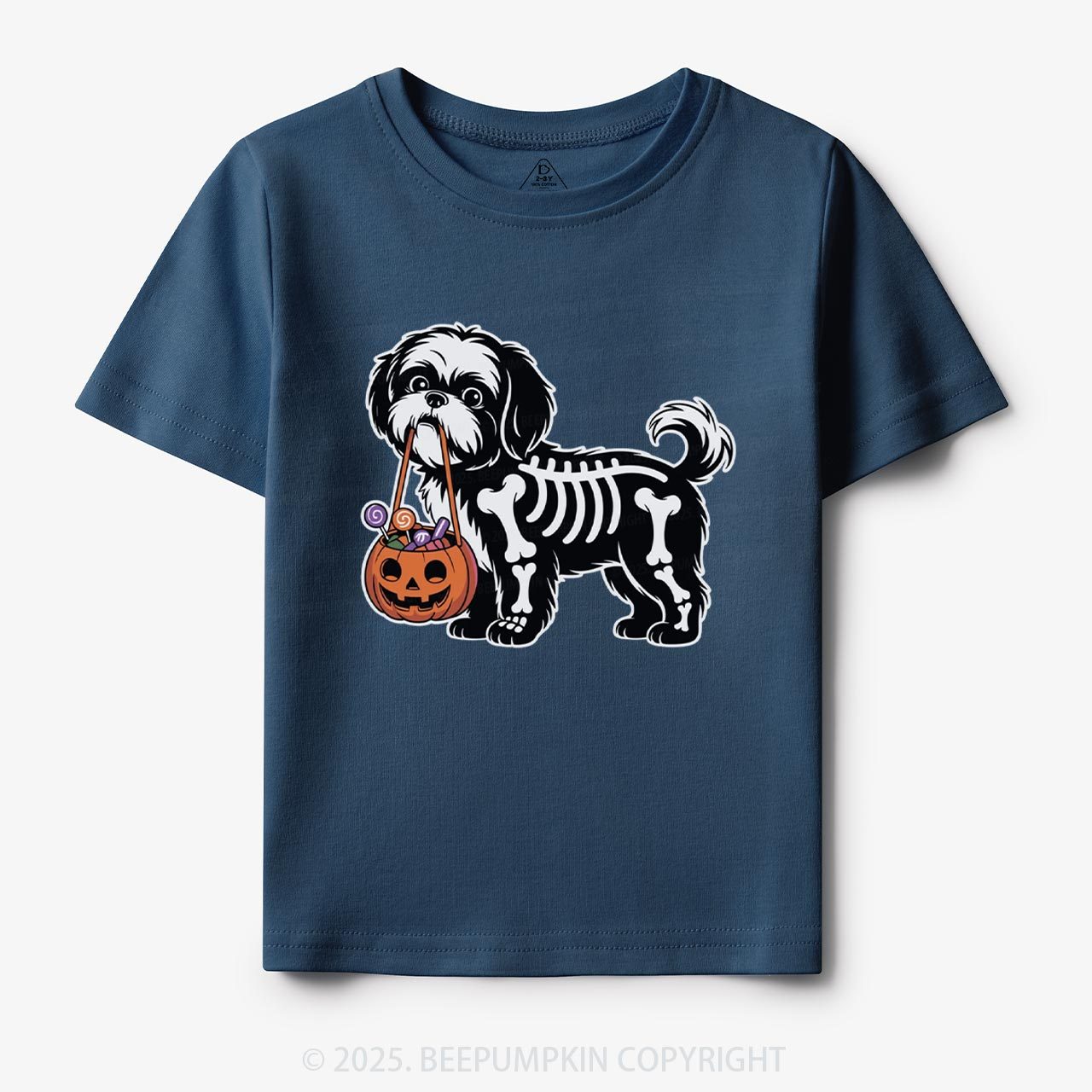 Halloween Skeleton Dog Toddler&Kid's Tees Beepumpkin