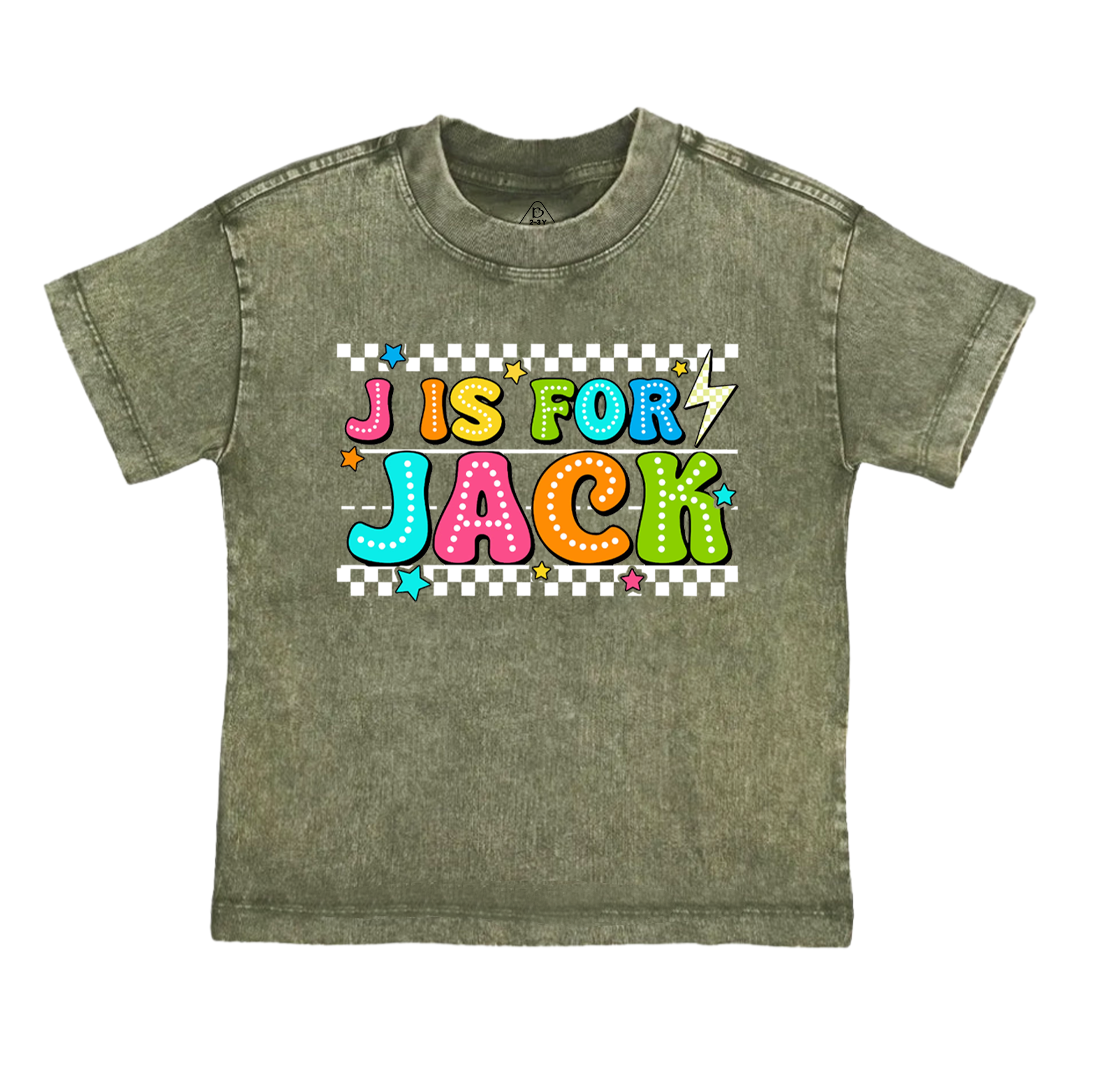 Personalized Alphabet Toddler&Kids Washed Tees