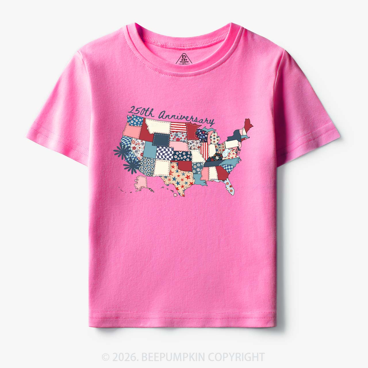 US 250 Years Patriotic Patchwork Toddler&Kid's Tees